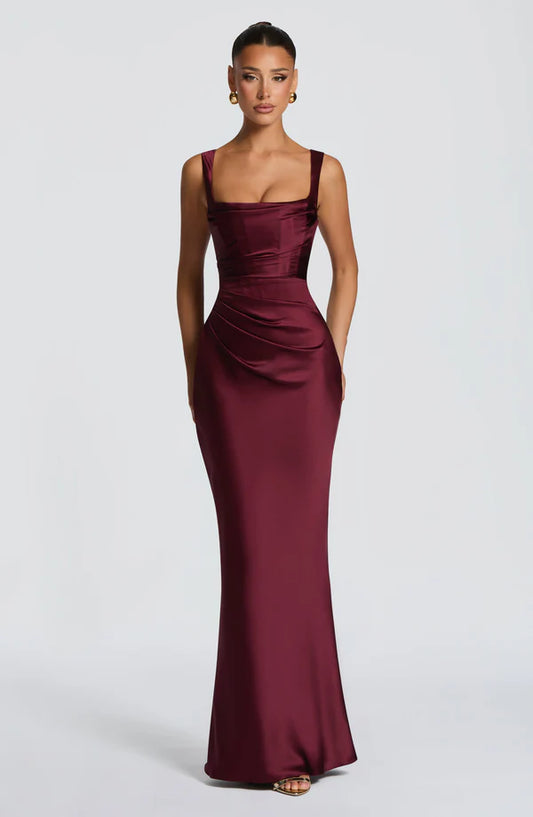 Calanthe Maxi Elbise - Kiraz Lake