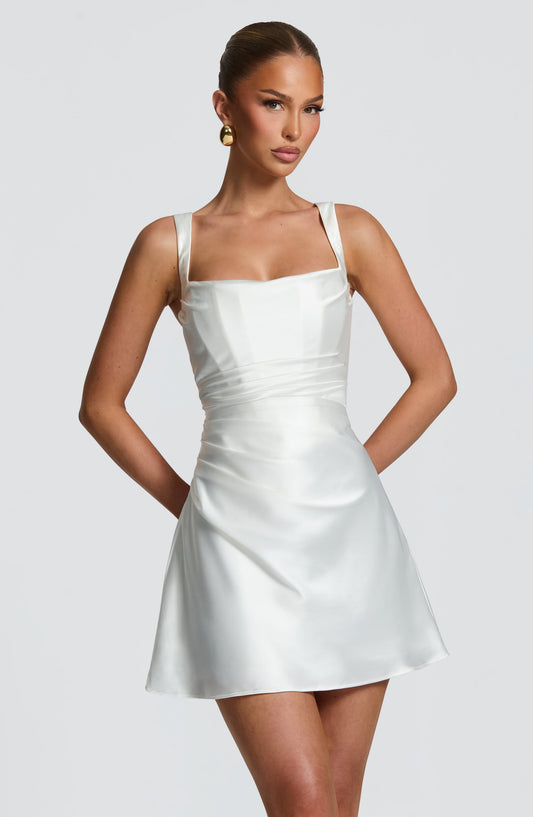 Calanthe Mini Elbise - Ivory
