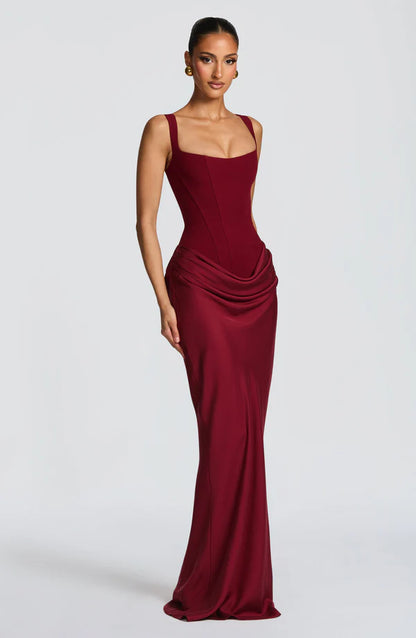 Cornelia Maxi Elbise - Bordo