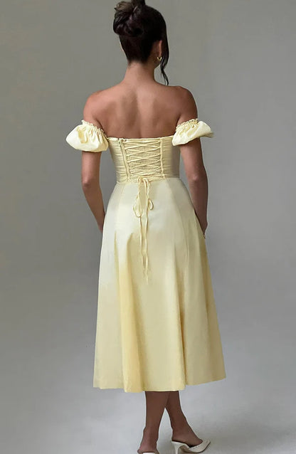 Courtney Midi Elbise - Limon