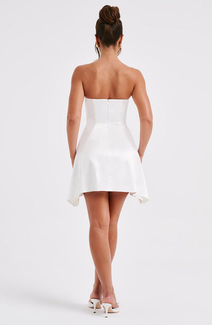 Freja Mini Elbise - Krem