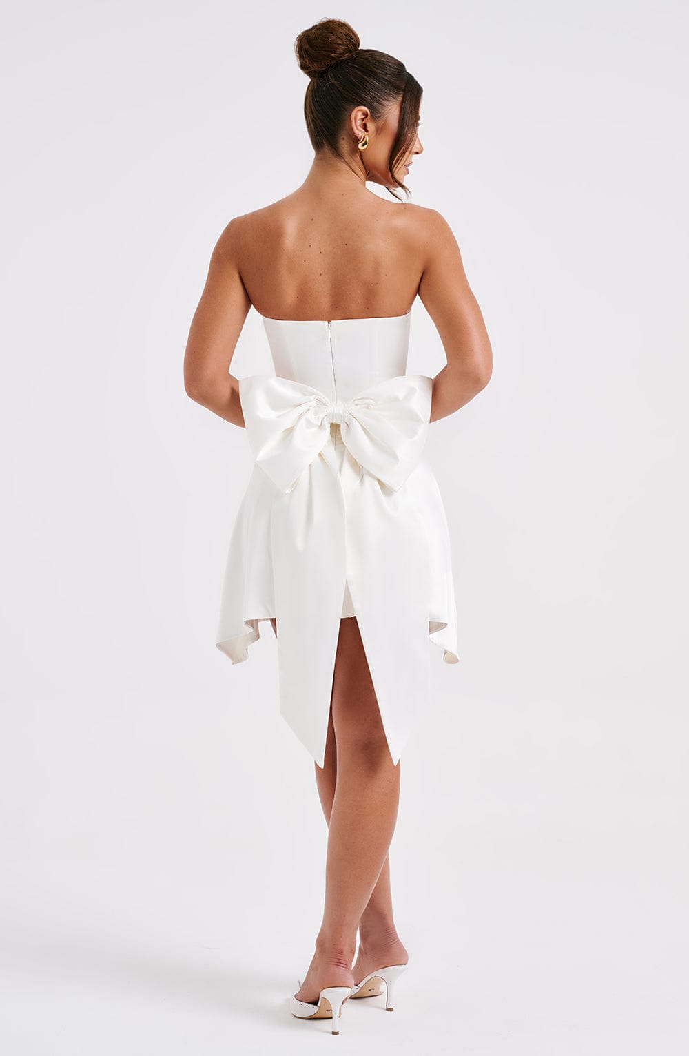 Freja Mini Elbise - Krem