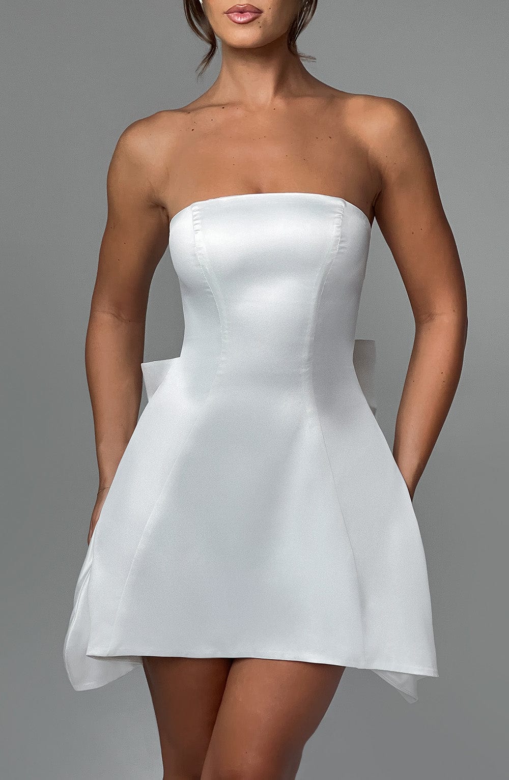 Freja Mini Elbise - Krem