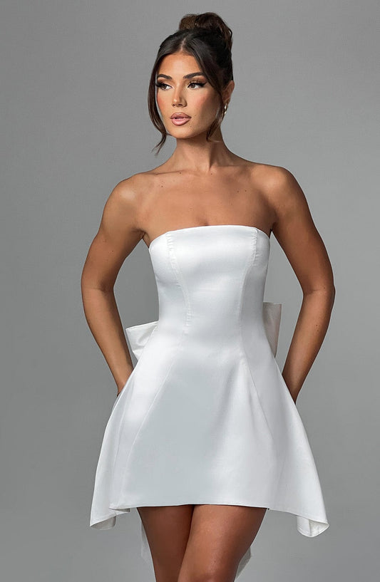 Freja Mini Elbise - Krem