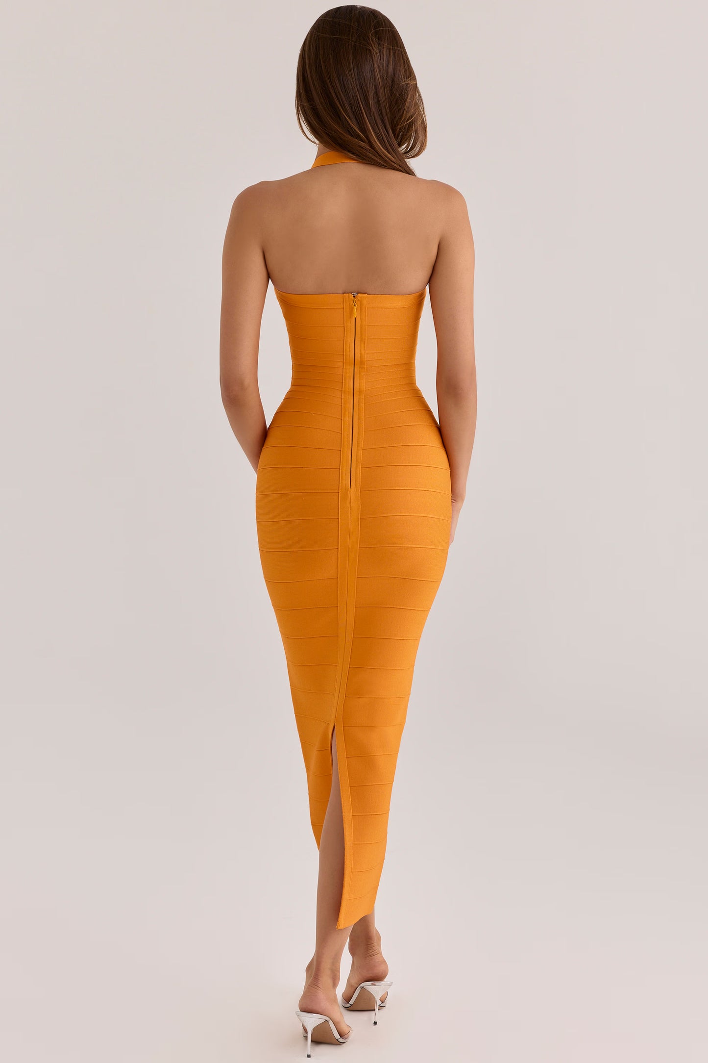Mirevra Mango Askılı Bandaj Maksi Elbise