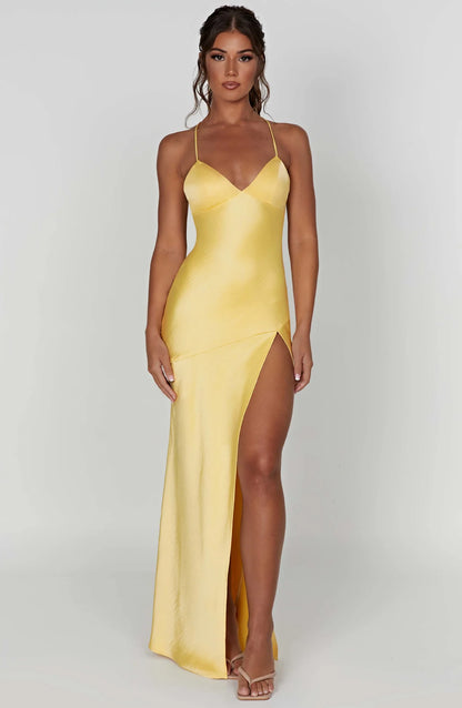 Isobel Maxi Elbise - Limon