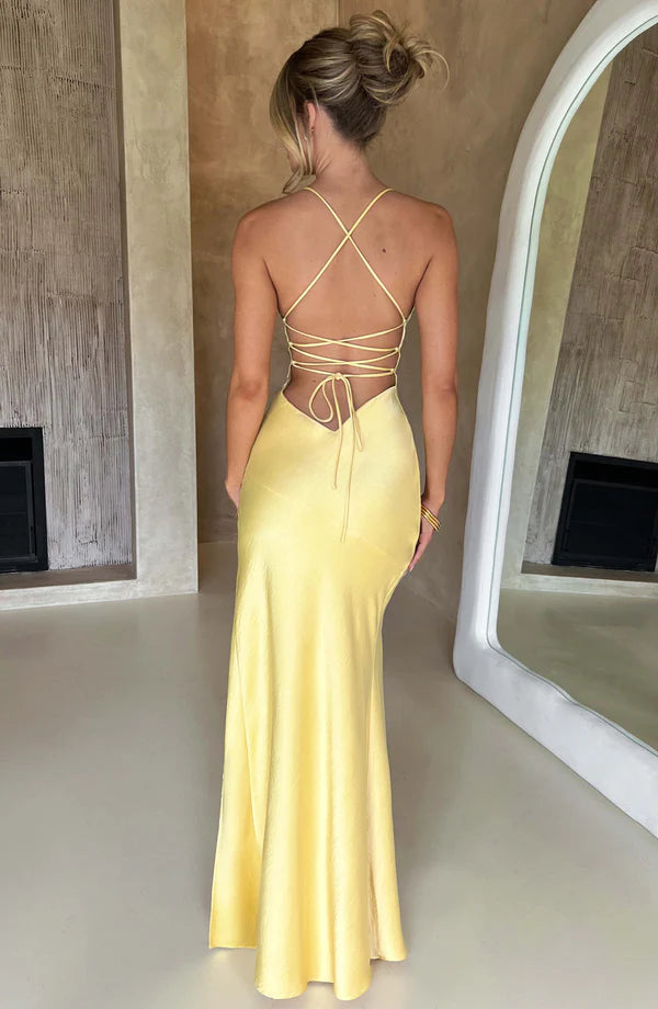 Isobel Maxi Elbise - Limon