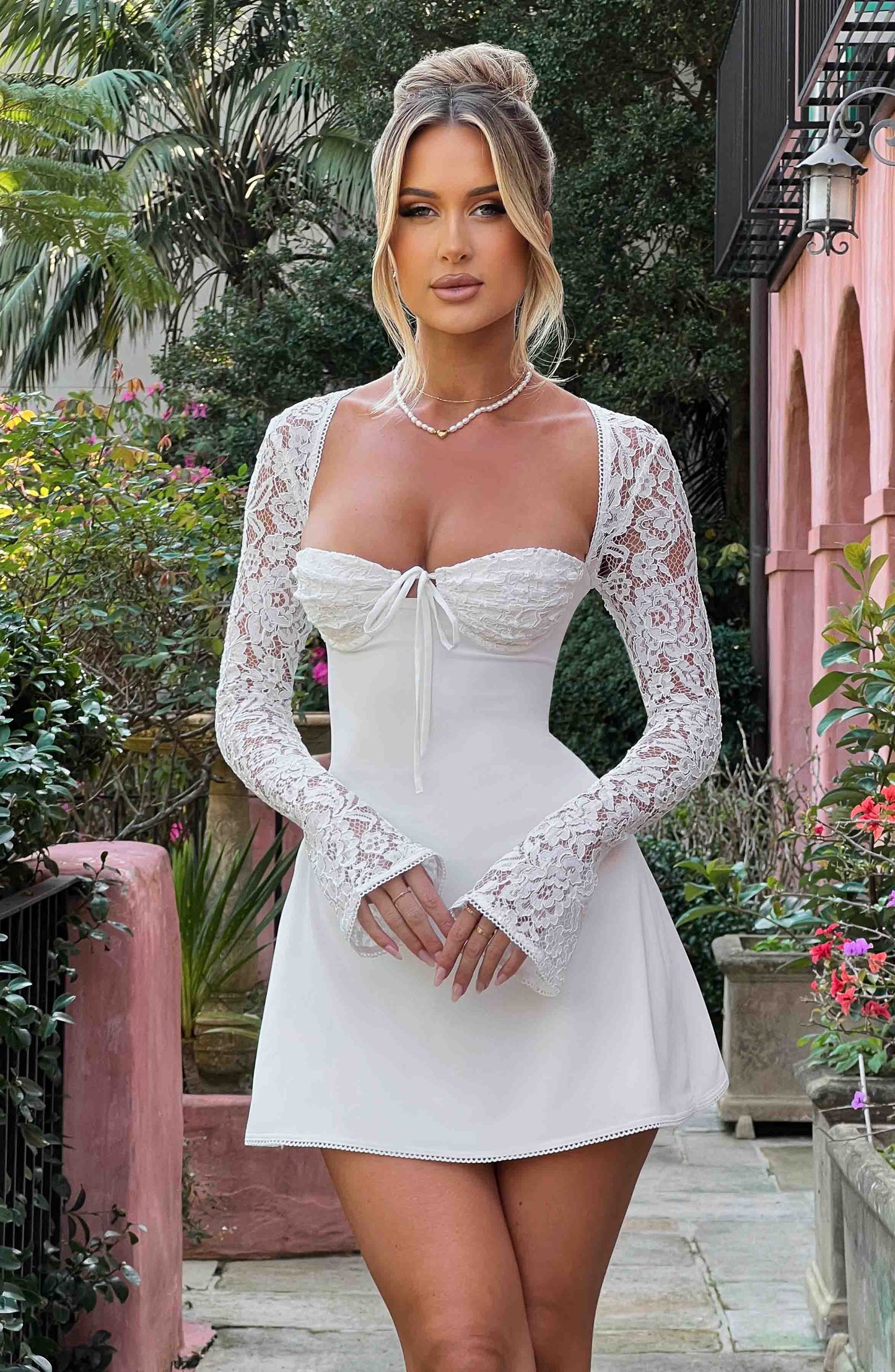 Jacinta Mini Elbise - Krem