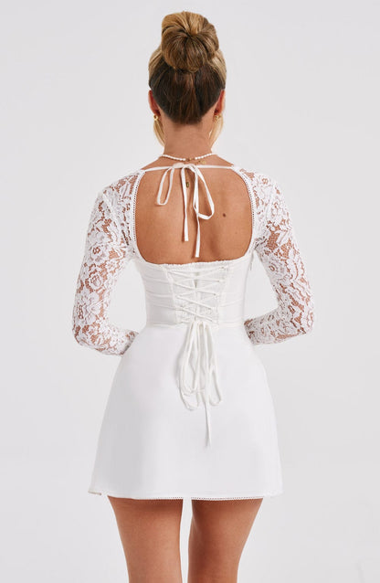 Jacinta Mini Elbise - Krem
