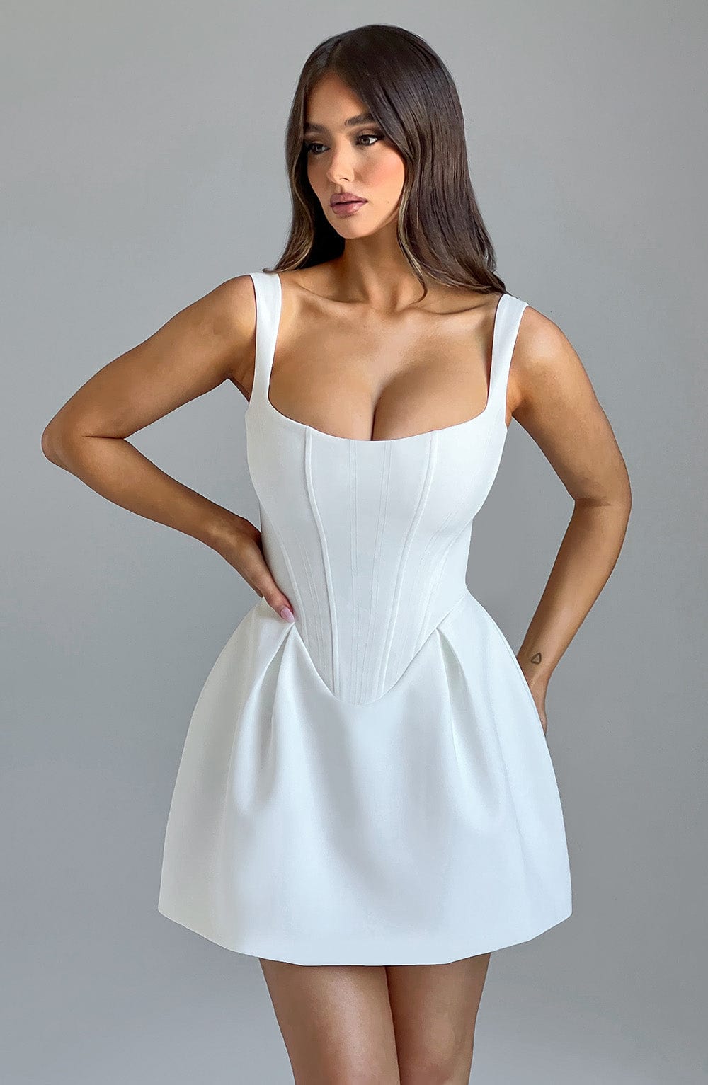 Janiah Mini Elbise - Krem