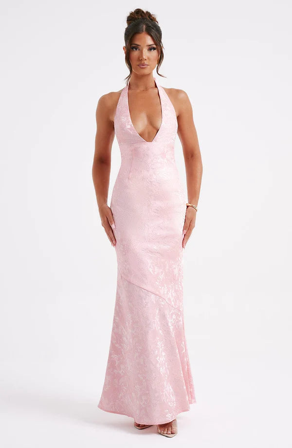 Josephine Maxi Elbise - Pudra Pembesi