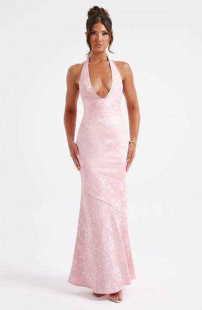 Josephine Maxi Elbise - Pudra Pembesi