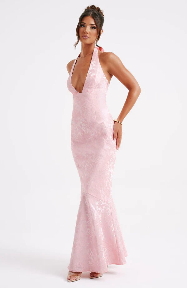 Josephine Maxi Elbise - Pudra Pembesi