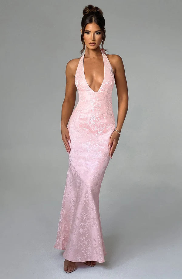 Josephine Maxi Elbise - Pudra Pembesi