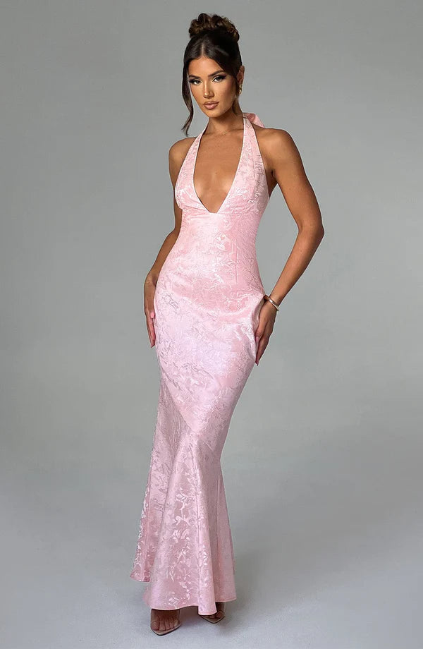 Josephine Maxi Elbise - Pudra Pembesi
