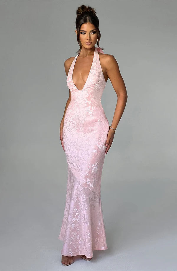 Josephine Maxi Elbise - Pudra Pembesi
