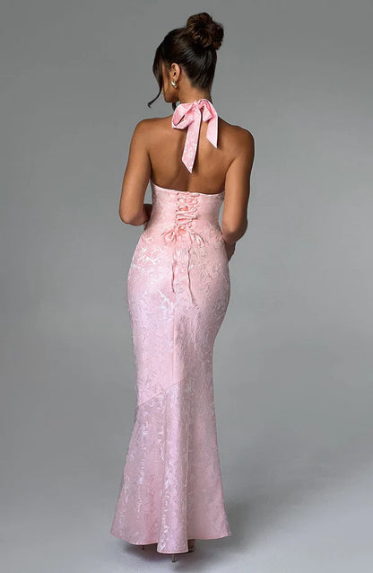 Josephine Maxi Elbise - Pudra Pembesi