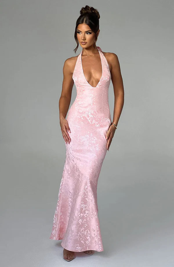 Josephine Maxi Elbise - Pudra Pembesi