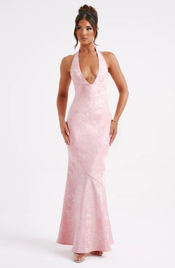 Josephine Maxi Elbise - Pudra Pembesi