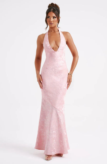 Josephine Maxi Elbise - Pudra Pembesi