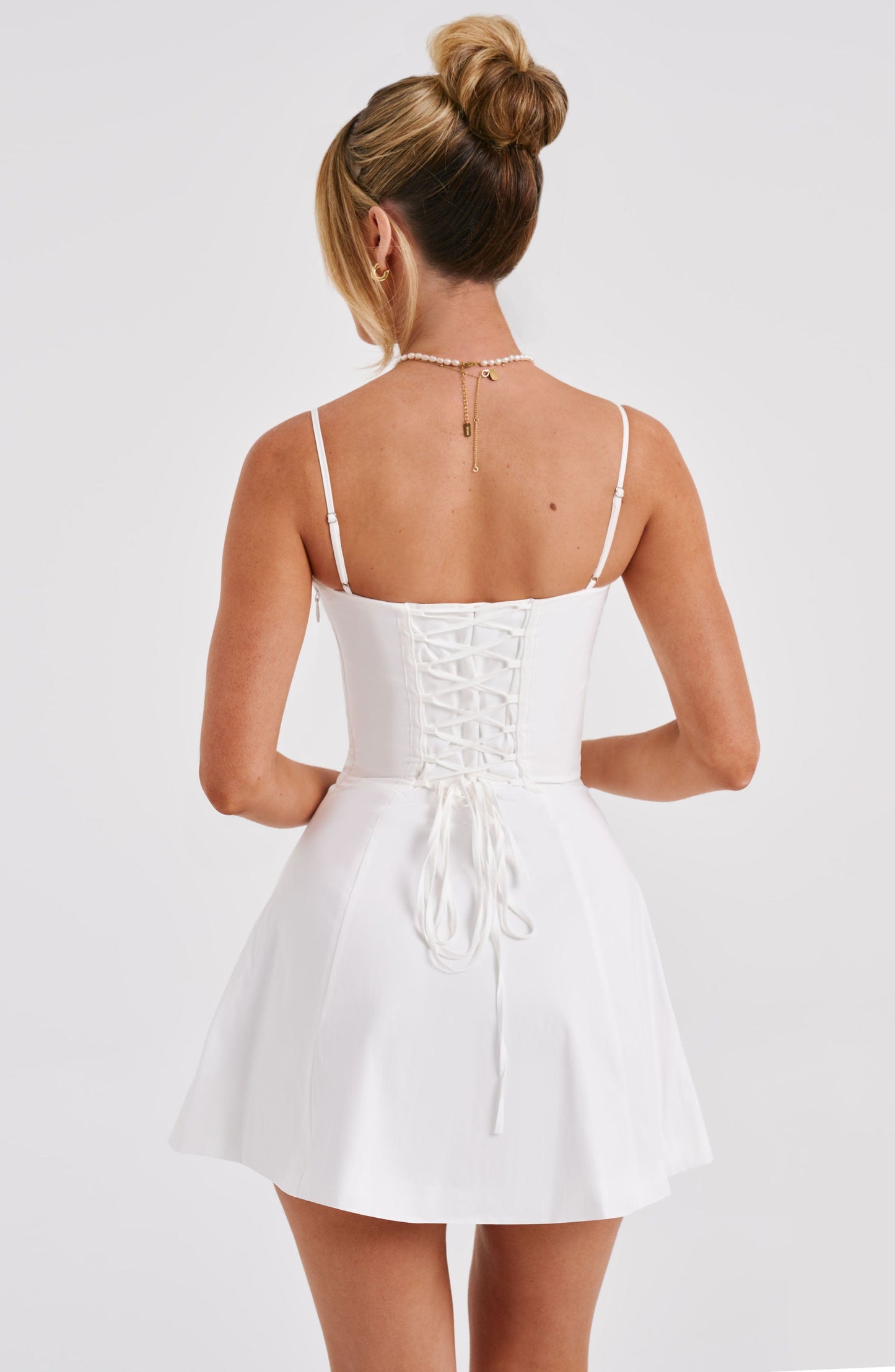 Lacey Mini Elbise - Krem