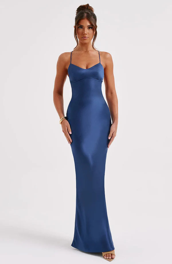 Malika Maxi Elbise - Lacivert