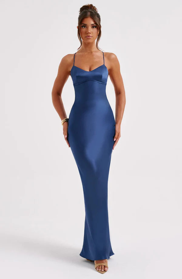 Malika Maxi Elbise - Lacivert
