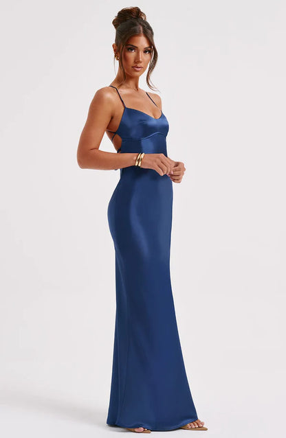 Malika Maxi Elbise - Lacivert