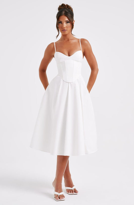 Mariella Midi Elbise - Krem