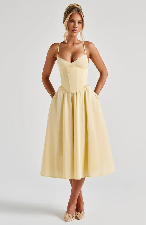 Mariella Midi Elbise - Limon