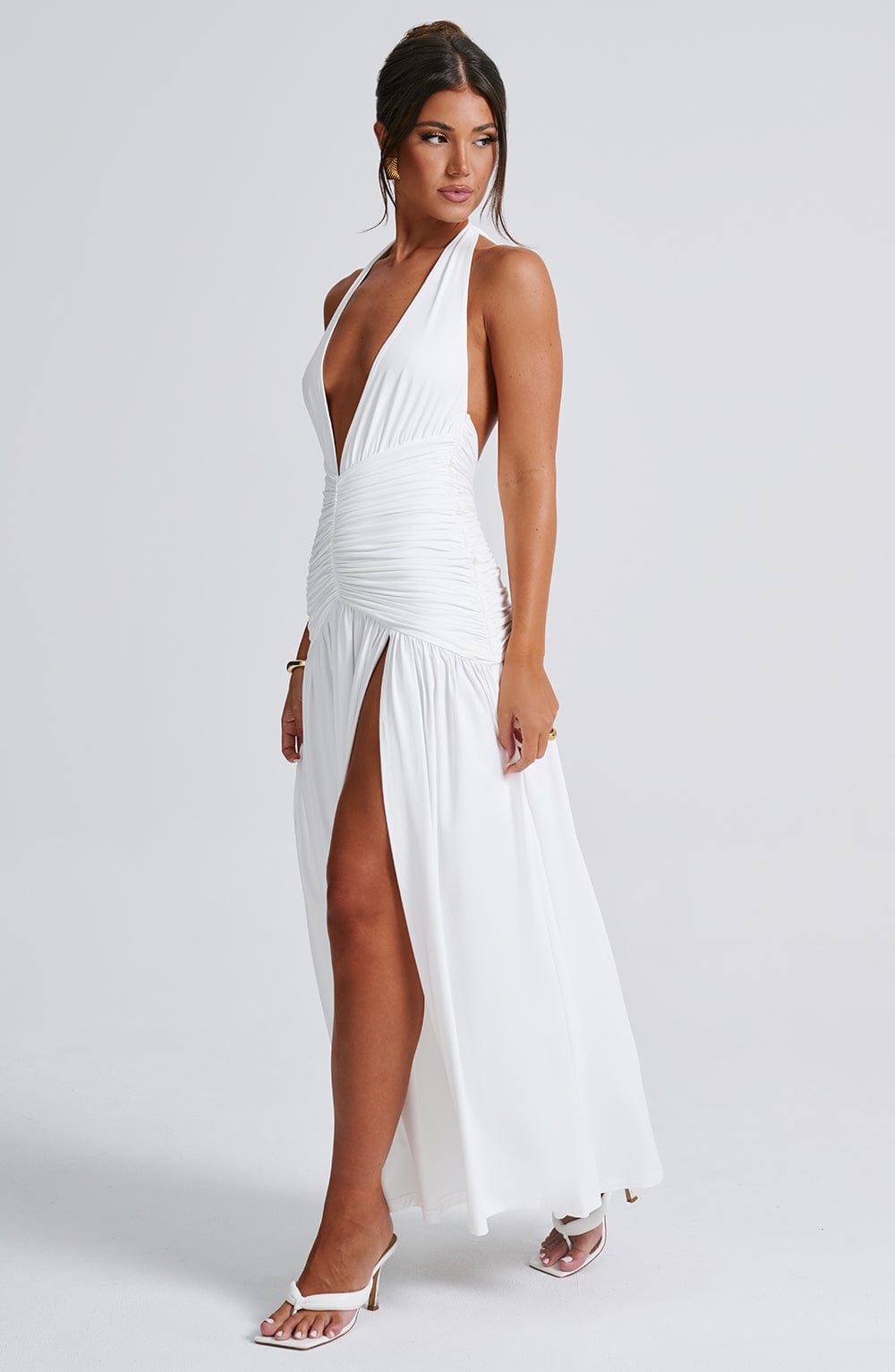 Melania Maxi Elbise - Beyaz