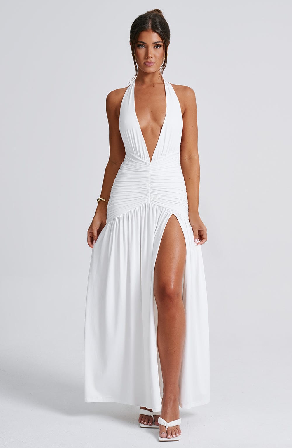 Melania Maxi Elbise - Beyaz