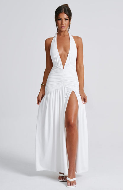 Melania Maxi Elbise - Beyaz