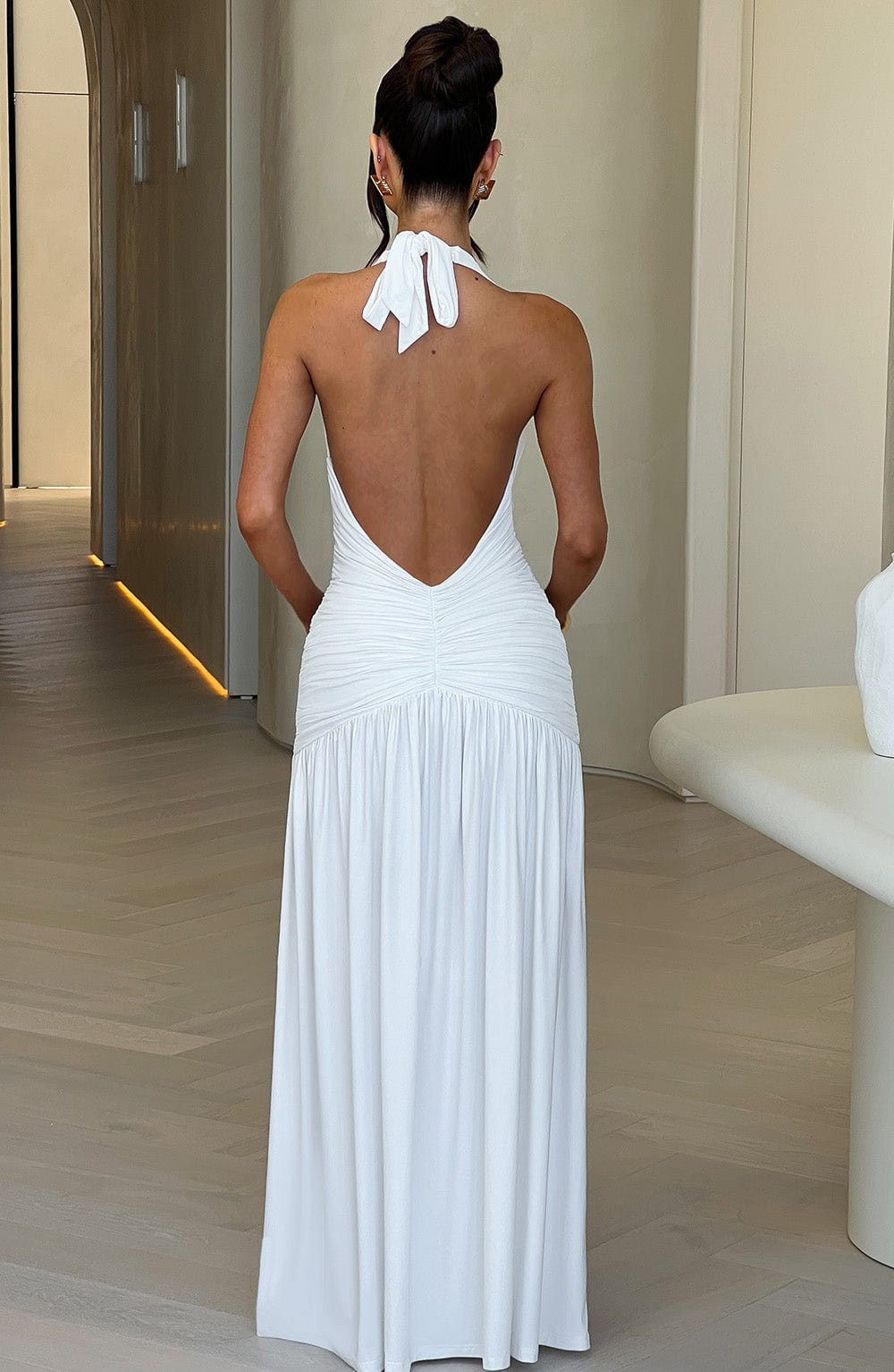 Melania Maxi Elbise - Beyaz