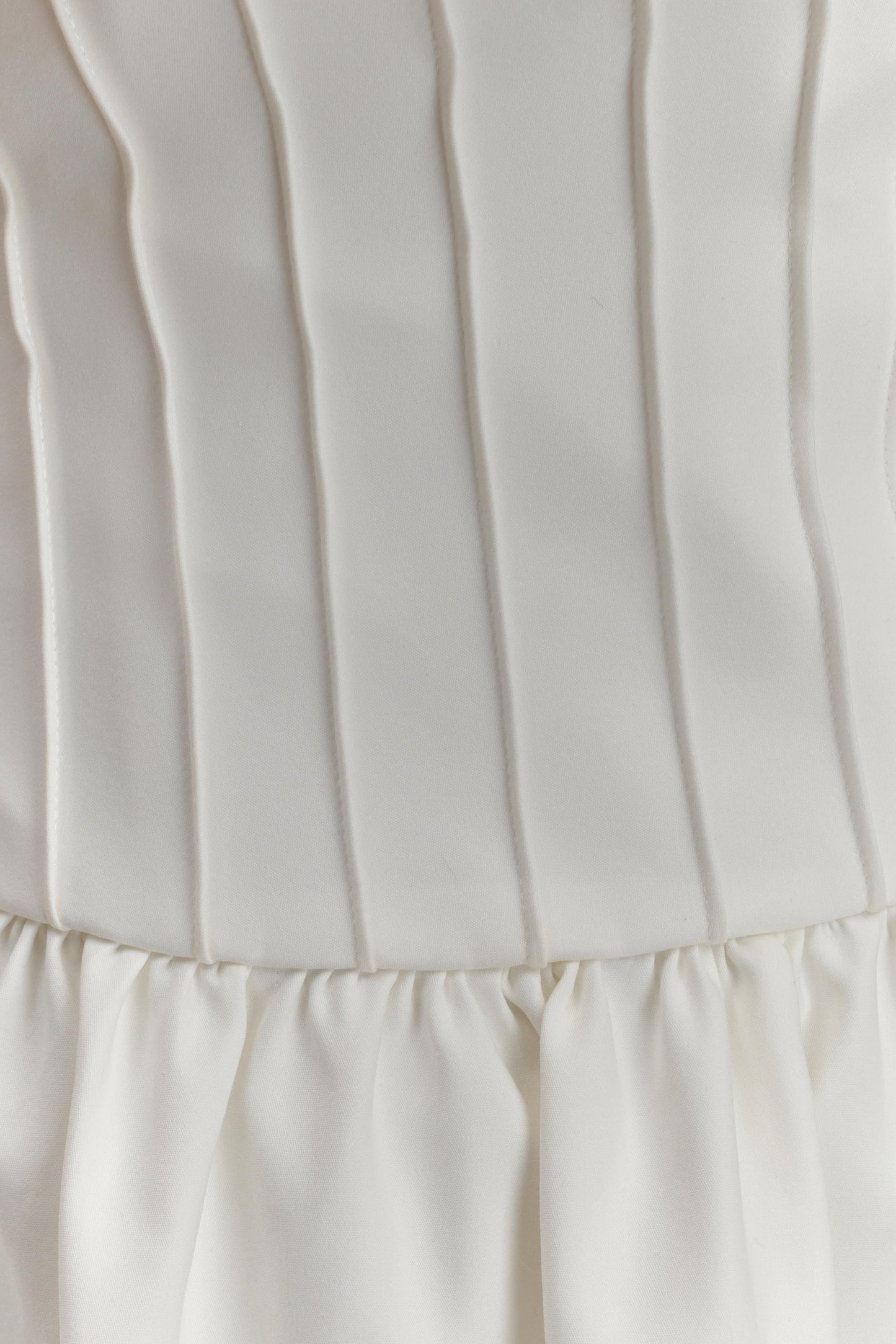 Orla Strapless Pamuk Midi Elbise - Beyaz
