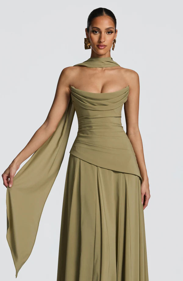 Patricia Maxi Elbise - Adaçayı Yeşili