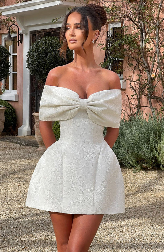 Raquel Mini Elbise - Krem