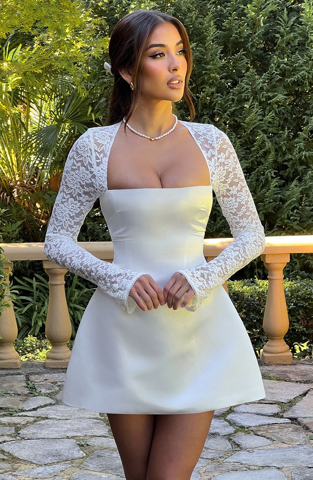 Sadie Mini Elbise - Krem