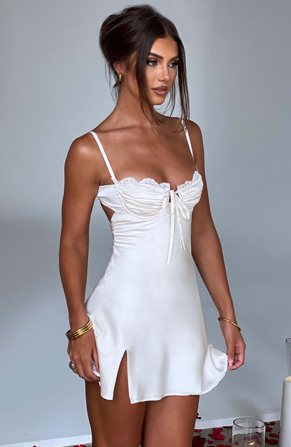 Sherise Mini Elbise - Krem