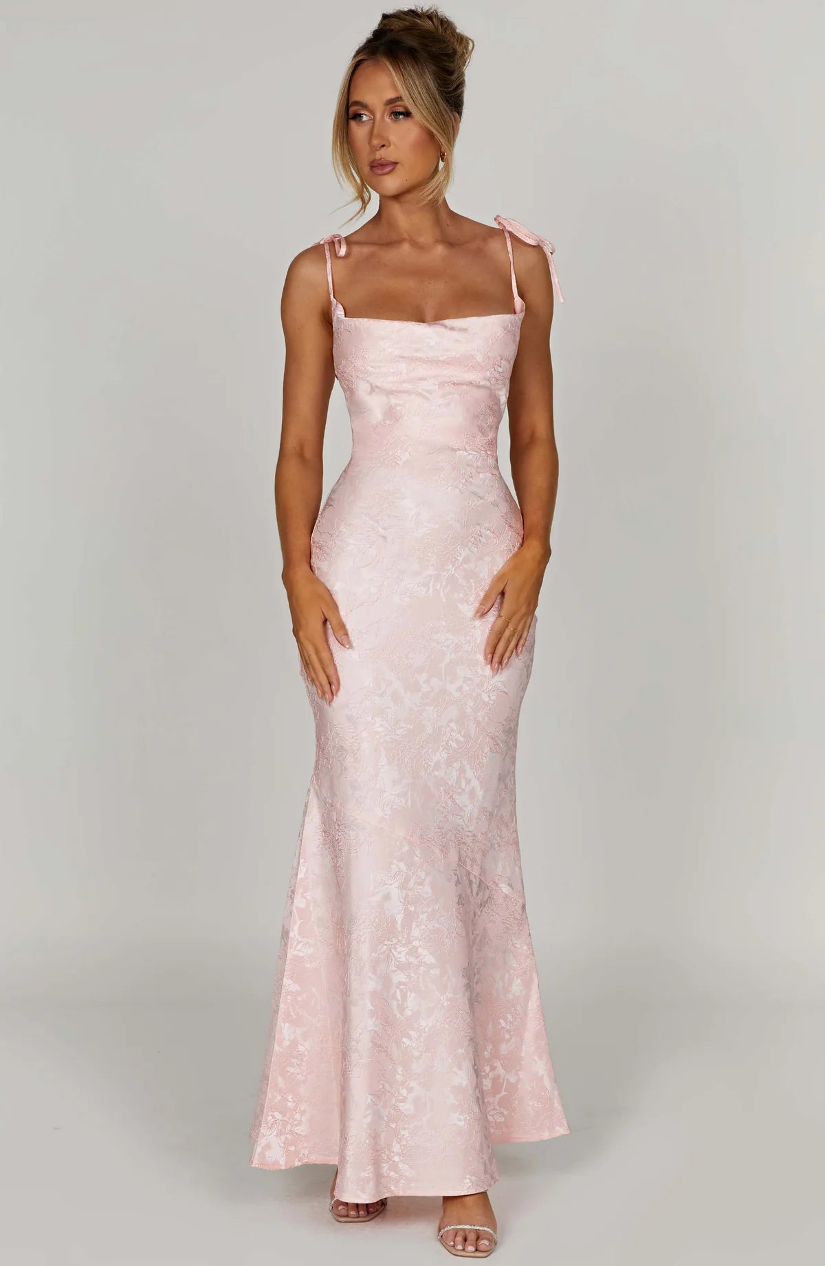 Whitney Maxi Elbise - Pudra Pembesi