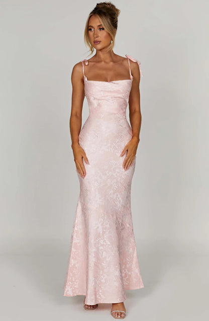 Whitney Maxi Elbise - Pudra Pembesi
