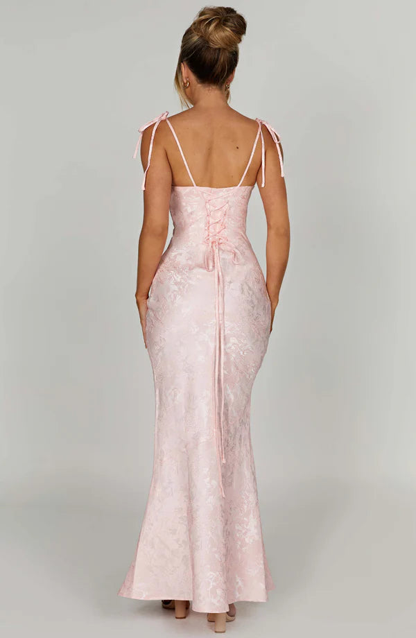 Whitney Maxi Elbise - Pudra Pembesi