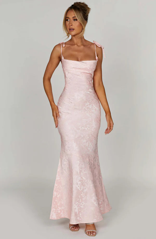 Whitney Maxi Elbise - Pudra Pembesi