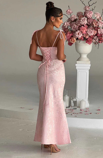 Whitney Maxi Elbise - Pudra Pembesi