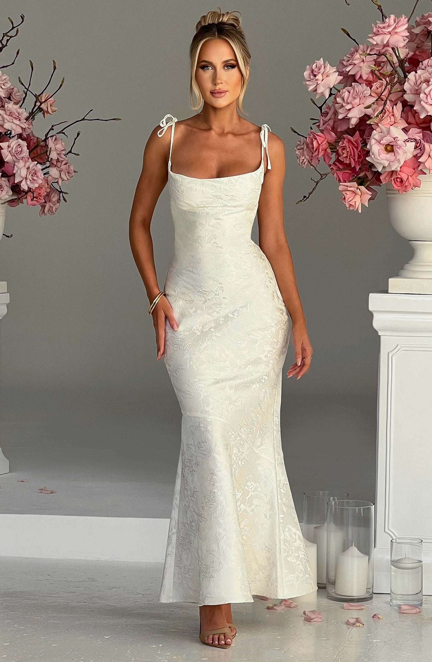 Whitney Maxi Elbise - Krem